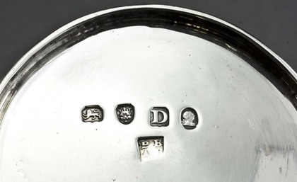 Bateman Silver Barrel Shaped Beakers (Pair) - Ducal Crest, Dalton, Draycott, Codrington